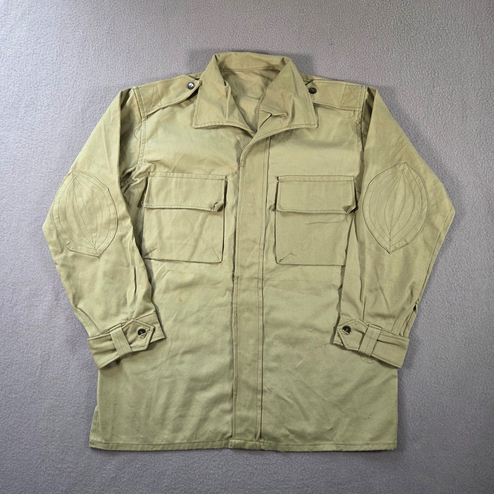 Vintage Spanish Military Shirt Mens Medium M67 Khaki Combat Field Jacket Lorca